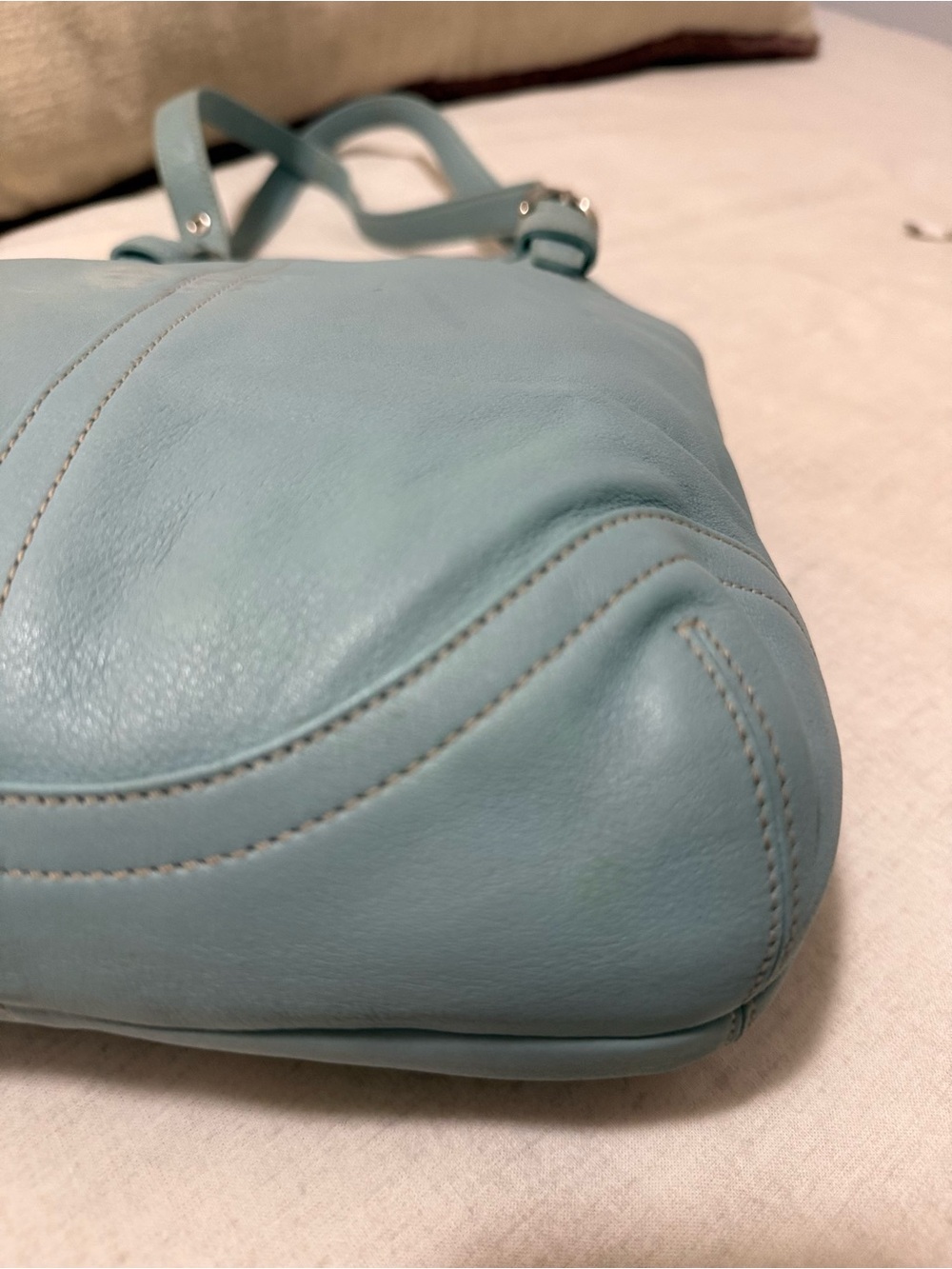 Coach Vintage Light Blue Leather Hobo Shoulder Bag Style L95-4989 - Picture 9 of 16